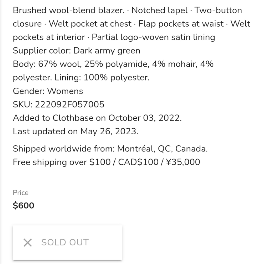 SALE!🎉 ANINE BING Quinn Wool Blend Blazer XXS NEW WITH TAGS! - Picture 4 of 8